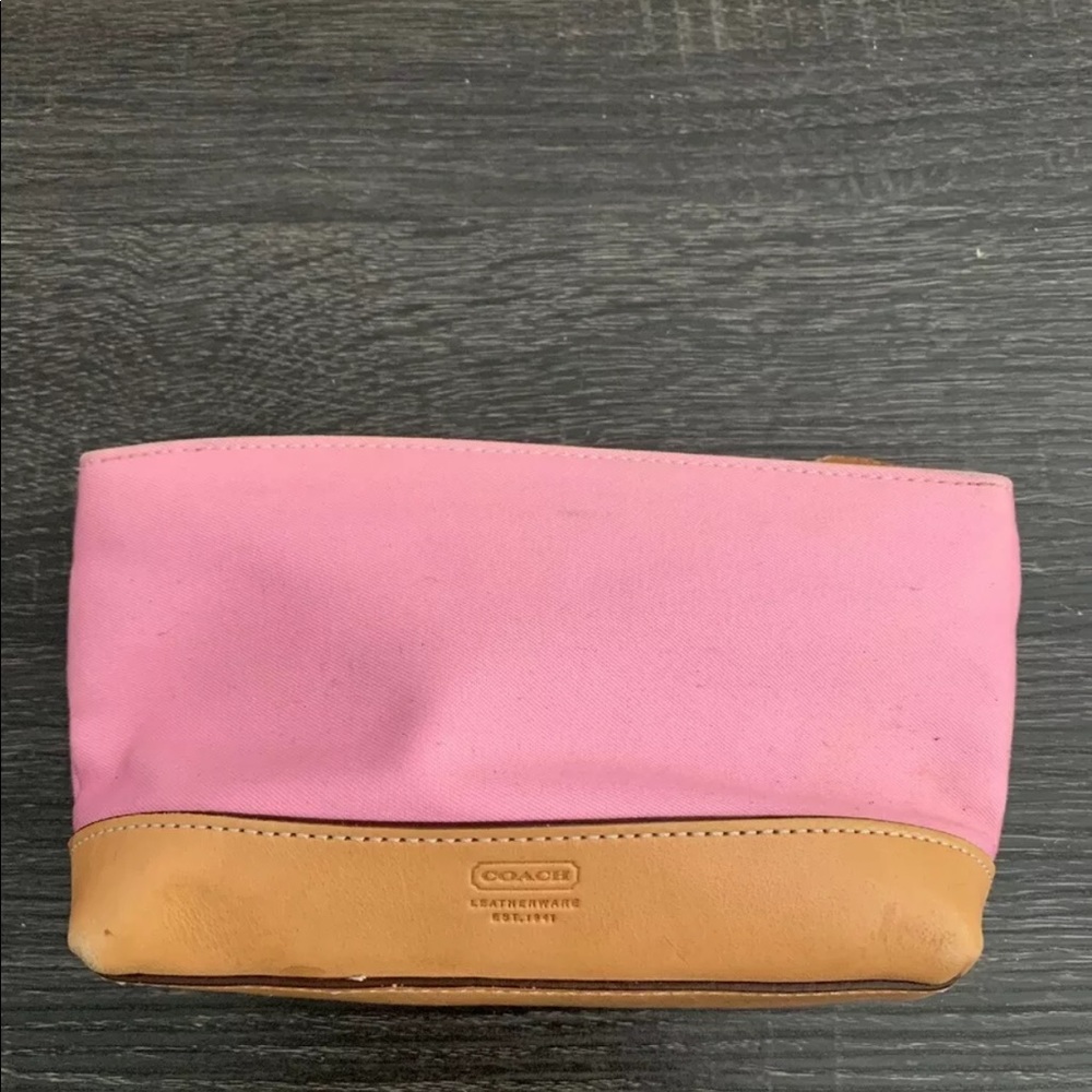 Coach make up pouch used